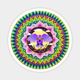 Magical Owl Mandala Magnet